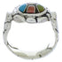 Multicolor Inlay Authentic Sterling Silver Ring Size 7-1/4 WX39511