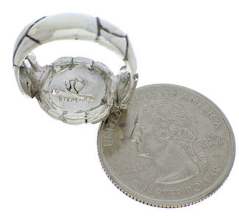 Authentic Sterling Silver Multicolor Inlay Ring Size 6-3/4 WX39514