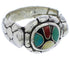 Authentic Sterling Silver Multicolor Ring Size 6-3/4 WX39519