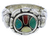Authentic Sterling Silver Multicolor Ring Size 6-3/4 WX39519