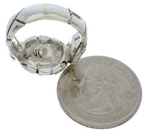 Authentic Sterling Silver Multicolor Ring Size 6-3/4 WX39519