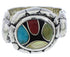 Multicolor Inlay Southwest Silver Ring Size 8 WX39558