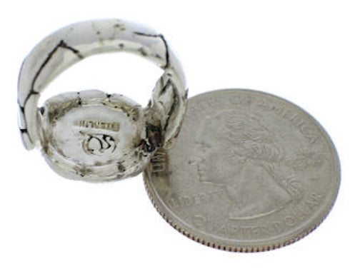Multicolor Inlay Sterling Silver Southwest Ring Size 8-1/2 WX39557