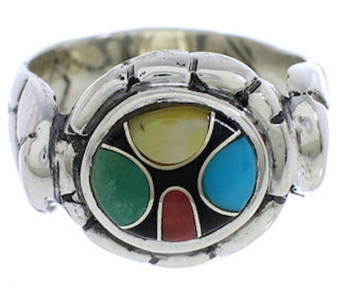 Authentic Sterling Silver Multicolor Jewelry Ring Size 7-1/4 WX39539