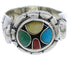 Authentic Sterling Silver Multicolor Jewelry Ring Size 7-1/4 WX39539