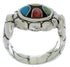 Genuine Sterling Silver Multicolor Inlay Ring Size 8-1/4 WX39565