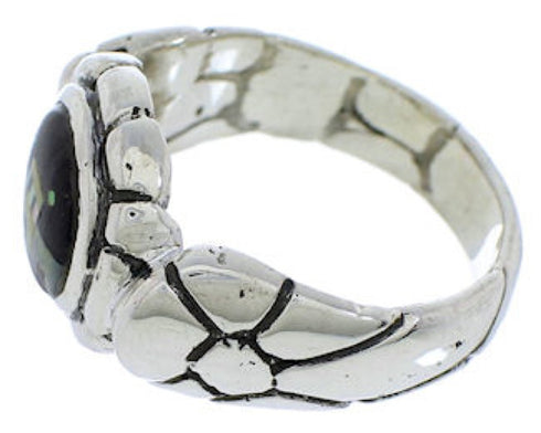 Multicolor Native American Design Sterling Silver Ring Size 6 WX39705