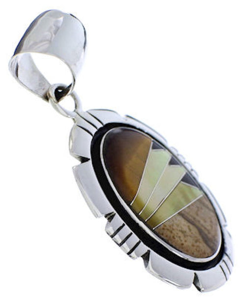 Sterling Silver Southwest Jewelry Multicolor Pendant PX30435