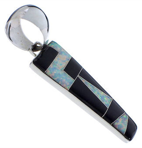 Opal Black Jade Inlay Southwestern Pendant PX30478