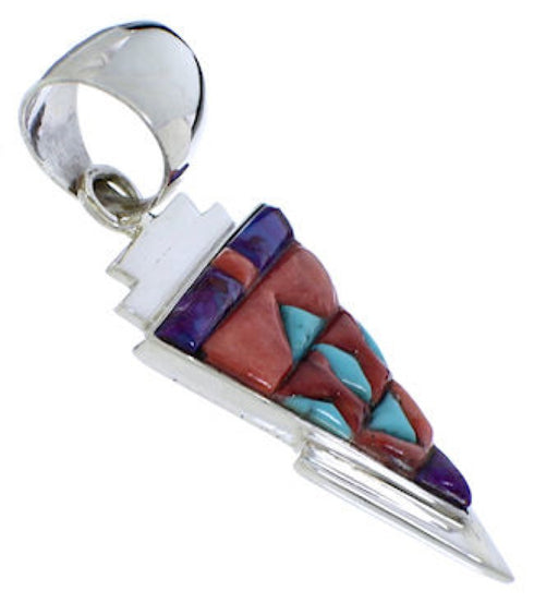 Multicolor Inlay Silver Jewelry Pendant PX30562
