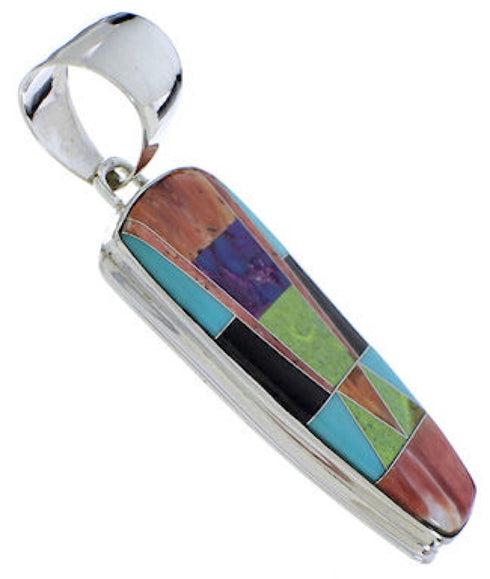 Multicolor Inlay Southwestern Jewelry Pendant PX30573