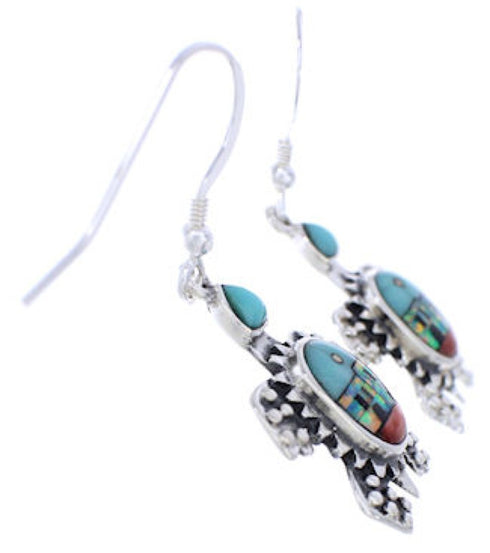 Multicolor Native American Village Design Turtle Earrings EX32307