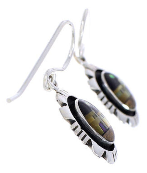 Multicolor And Silver Native American Village Design Earrings EX32322