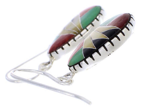 Sterling Silver And Multicolor Inlay Earrings EX32345