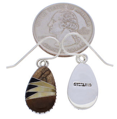 Tiger Eye And Multicolor Inlay Southwest Earrings EX32359