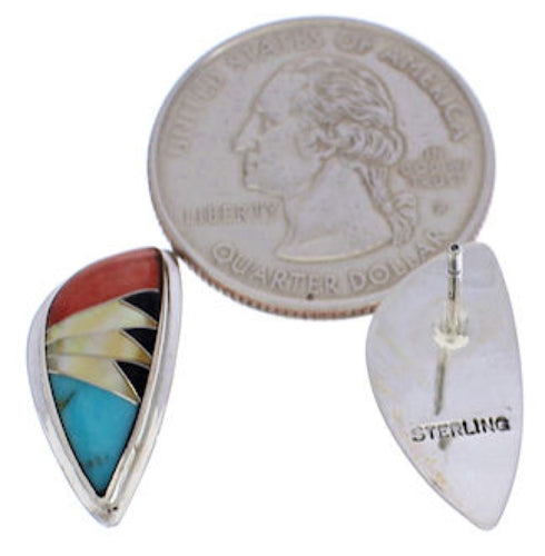 Southwestern Multicolor And Sterling Silver Earrings EX32427