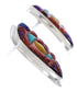 Silver Southwest Multicolor Inlay Earrings EX32437
