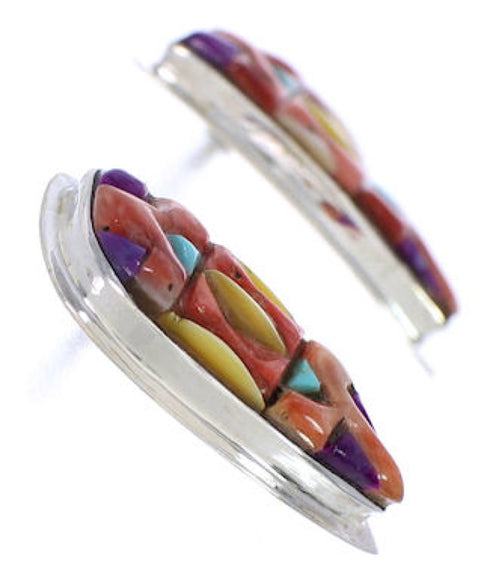 Southwest Jewelry Multicolor Inlay Earrings EX32440