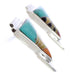 Genuine Sterling Silver Multicolor Inlay Earrings EX32461