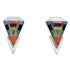 Southwestern Multicolor Inlay Silver Earrings EX32463