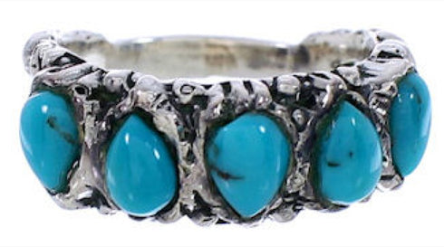 Authentic Sterling Silver And Turquoise Ring Size 6-1/4 WX34695