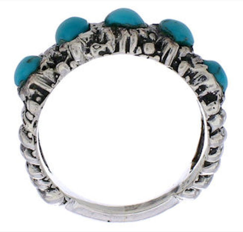 Authentic Sterling Silver And Turquoise Ring Size 6-1/4 WX34695