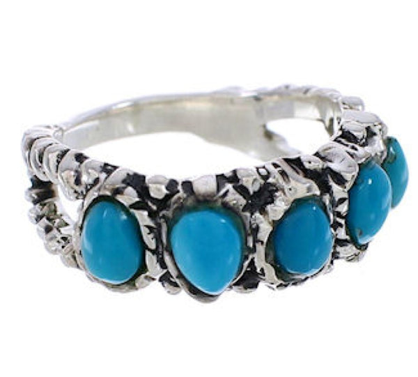 Turquoise Authentic Sterling Silver Ring Size 7-3/4 AX87459