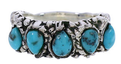 Silver Southwestern Turquoise Jewelry Ring Size 5-3/4 WX34720