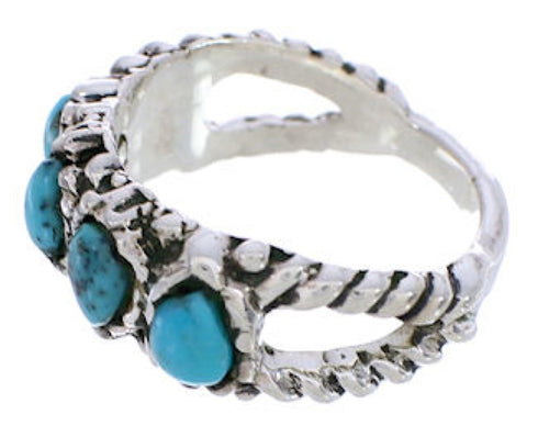 Silver Southwestern Turquoise Jewelry Ring Size 5-3/4 WX34720
