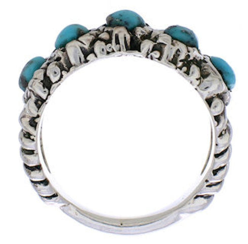 Silver Southwestern Turquoise Jewelry Ring Size 5-3/4 WX34720