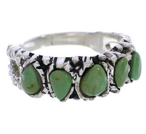 Sterling Silver Southwest Turquoise Ring Size 8-1/2 WX34739