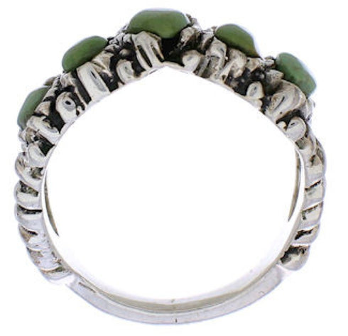 Sterling Silver Southwest Turquoise Ring Size 8-1/2 WX34739