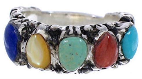 Multicolor Sterling Silver Ring Size 5-1/2 WX34801
