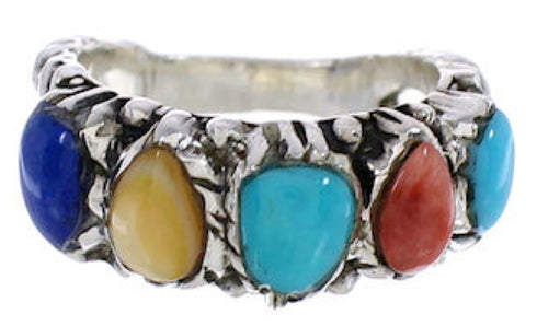 Authentic Sterling Silver Multicolor Ring Size 4-3/4 WX34823