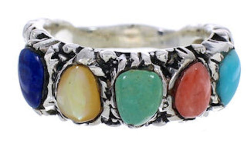 Multicolor Southwestern Silver Jewelry Ring Size 6-1/4 WX34849