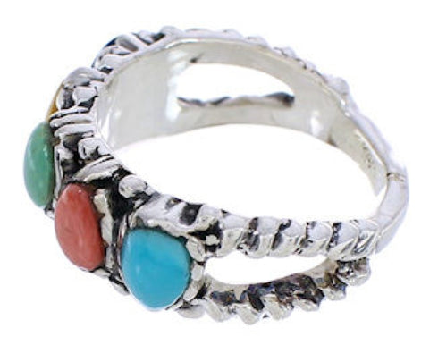 Multicolor Southwestern Silver Jewelry Ring Size 6-1/4 WX34849