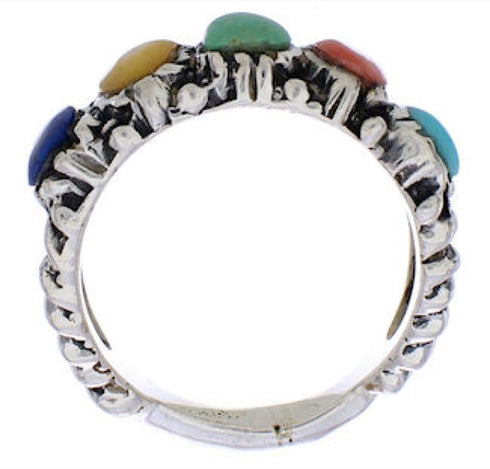 Multicolor Southwestern Silver Jewelry Ring Size 6-1/4 WX34849