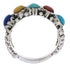 Southwest Sterling Silver Multicolor Jewelry Ring Size 7-1/4 WX34861