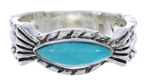 Turquoise Jewelry Sterling Silver Ring Size 7-3/4 WX34943