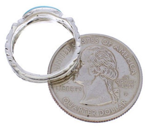 Turquoise Silver Jewelry Ring Size 7-1/4 WX34942