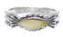 Authentic Silver Yellow Mother Of Pearl Ring Size 8-3/4 WX35243