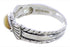 Authentic Silver Yellow Mother Of Pearl Ring Size 8-3/4 WX35243