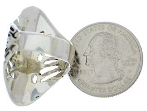 Genuine Sterling Silver Turquoise Ring Size 6-1/2 UX32668