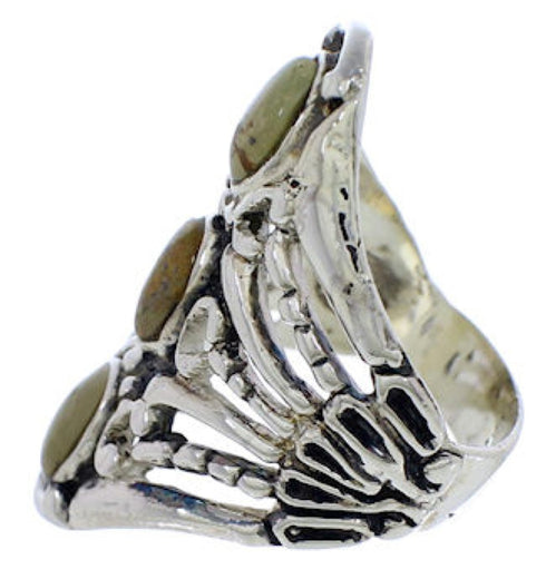 Genuine Sterling Silver And Turquoise Ring Size 4-1/2 UX32690