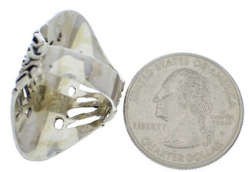 Genuine Sterling Silver And Turquoise Ring Size 4-1/2 UX32690