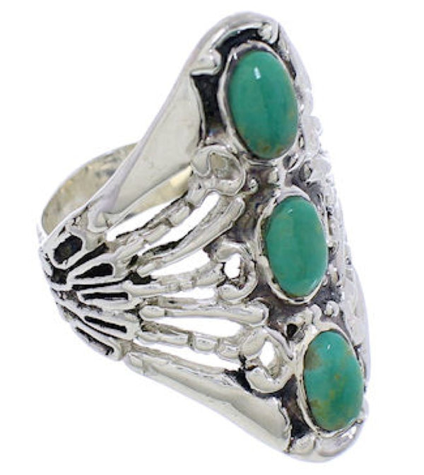 Genuine Sterling Silver And Turquoise Ring Size 4-1/4 UX32704
