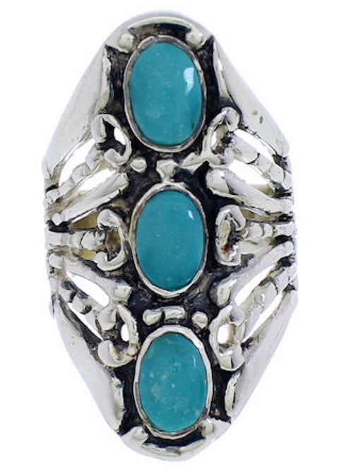 Turquoise Sterling Silver Southwest Ring Size 5-1/4 UX32825