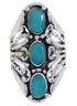 Turquoise Sterling Silver Southwest Ring Size 5-1/4 UX32825