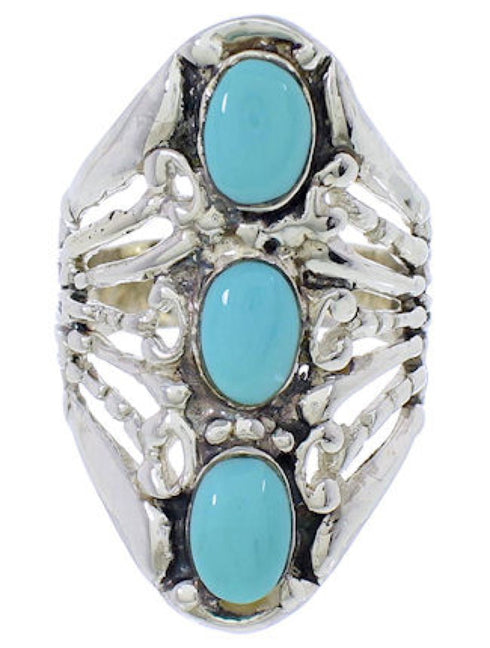Sterling Silver Southwest Turquoise Ring Size 4-1/2 UX32855