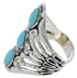 Southwestern Sterling Silver Turquoise Ring Size 6-3/4 UX32867